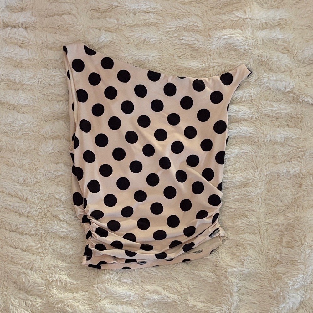 White Fox Boutique Black and White Polka Dot Top